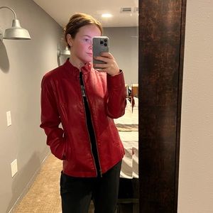 Red leather jacket